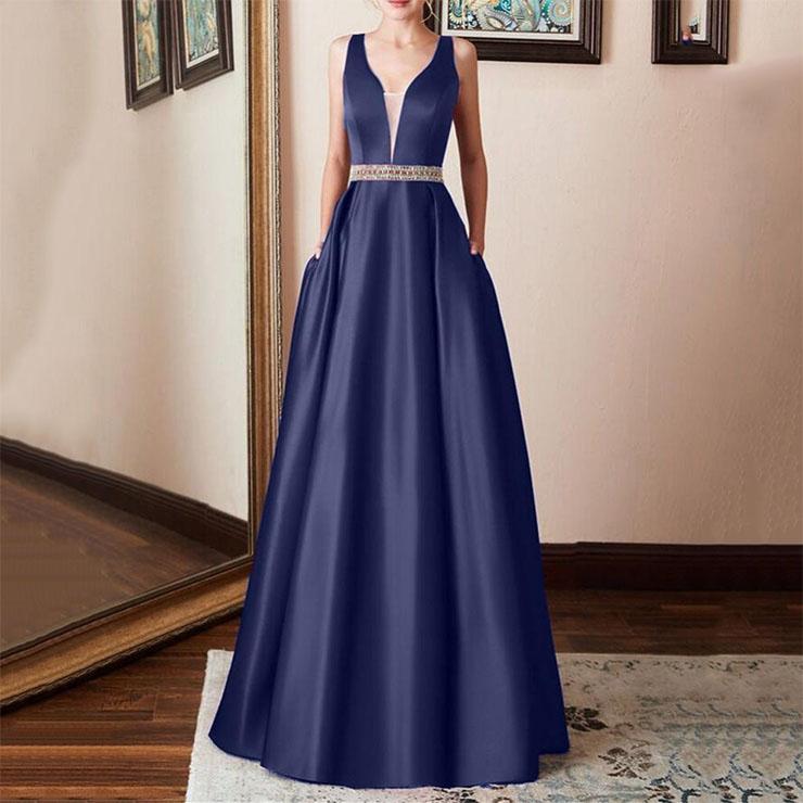 plain evening gown