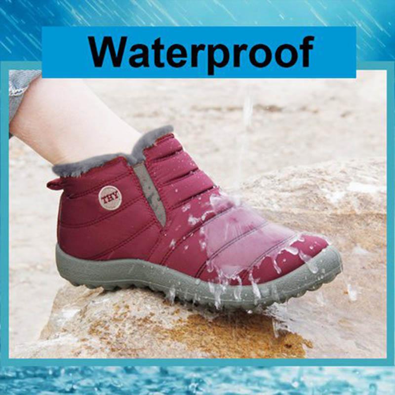 unisex waterproof fur lined snow boots