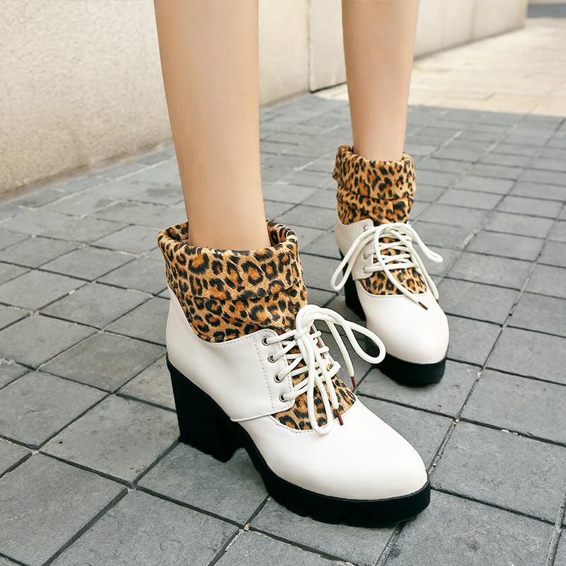 leopard print chunky heel shoes