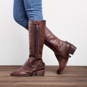 tassel knot knee high boots