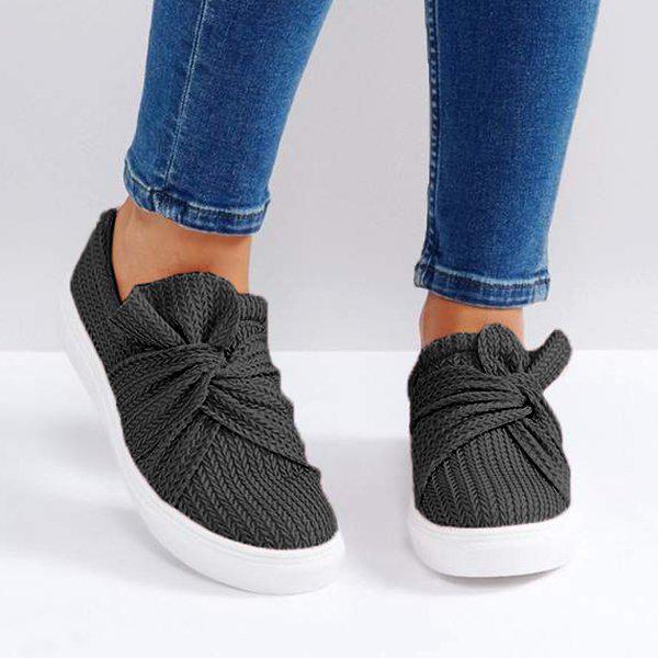 Women Special Knitted Twist Slip On 