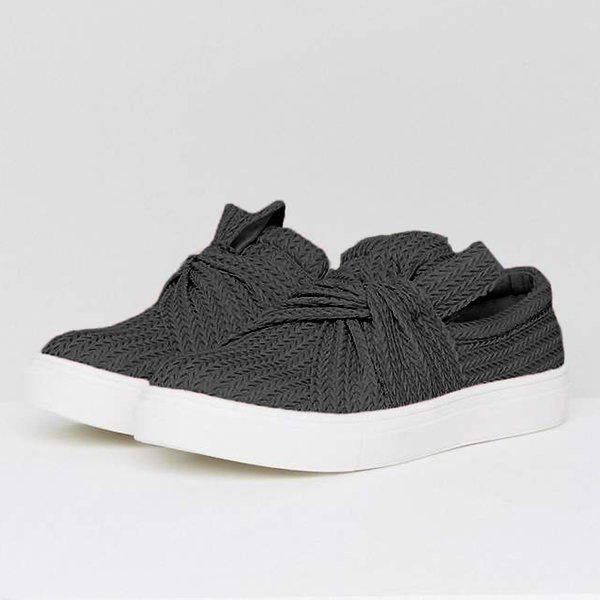 knitted twist slip on sneakers