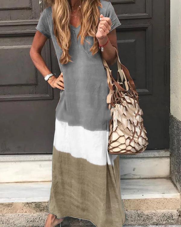 casual short sleeve maxi dress