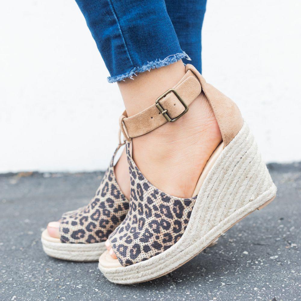 women chic espadrille wedges adjustable buckle sandals