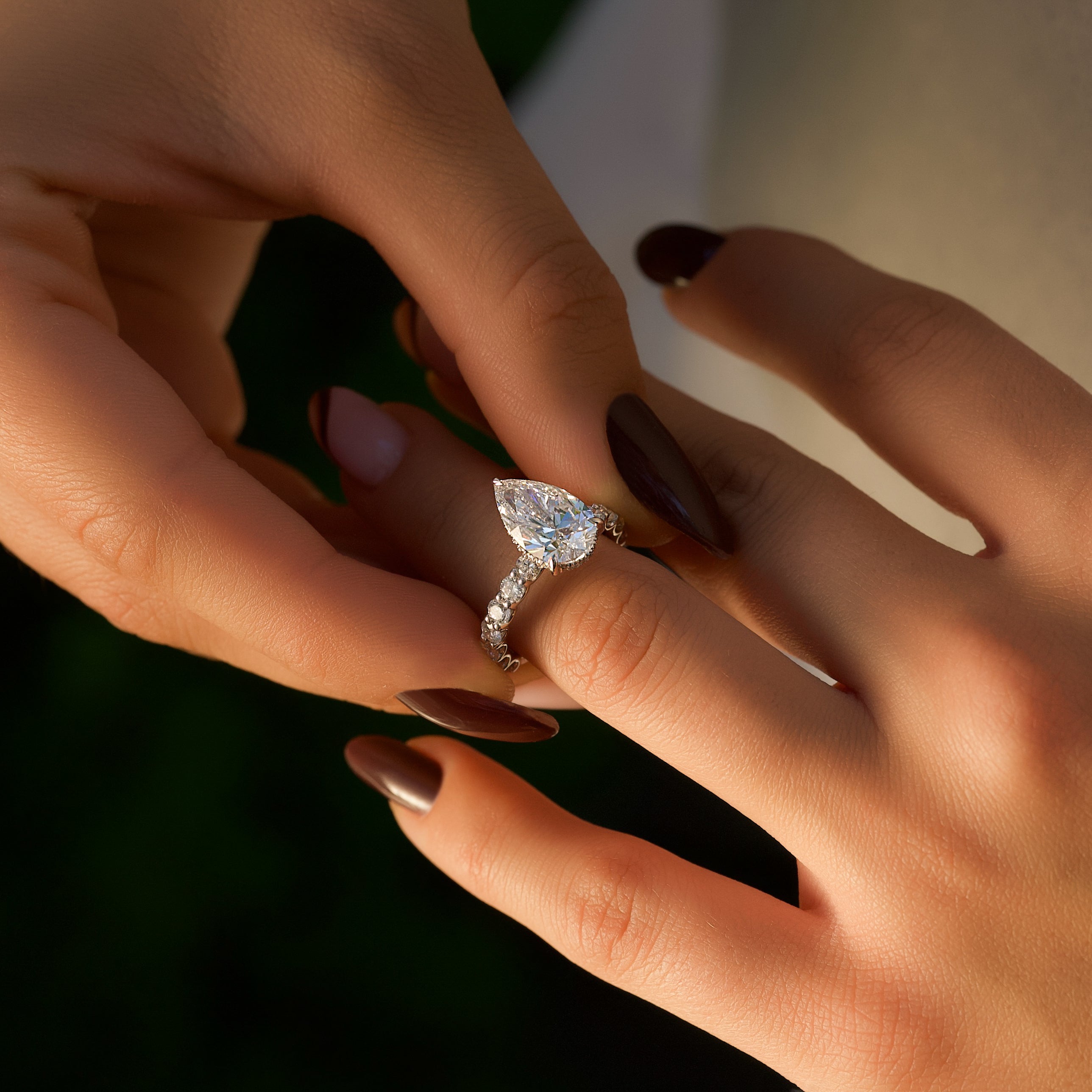 Unique Pear Diamond Engagement Ring - Five Diamond Ring – ARTEMER