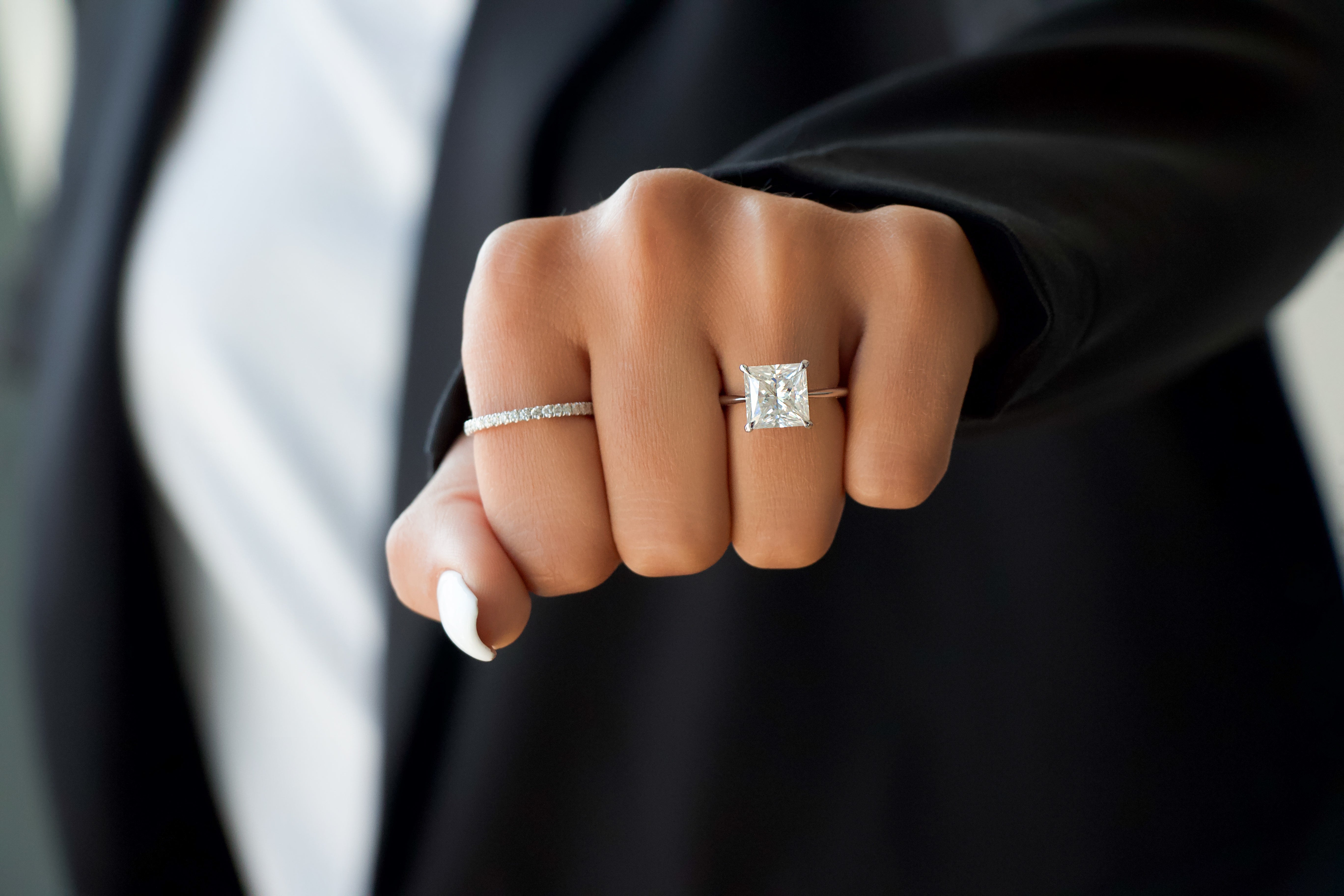 Princess Diamond Set | Wedding Band | Nir Oliva Jewelry