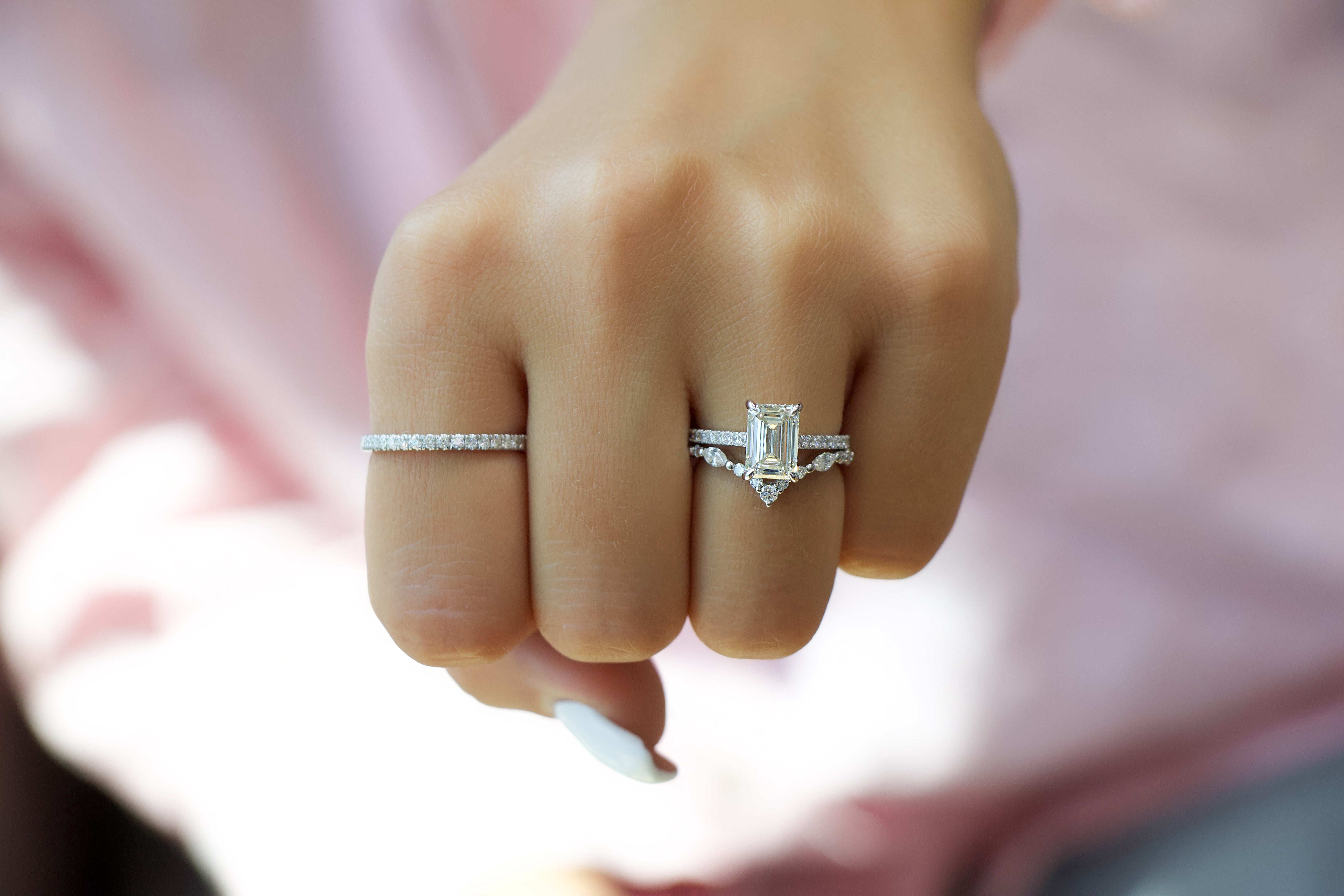 3 Stone Engagement Ring | Gina | Sylvie Jewelry