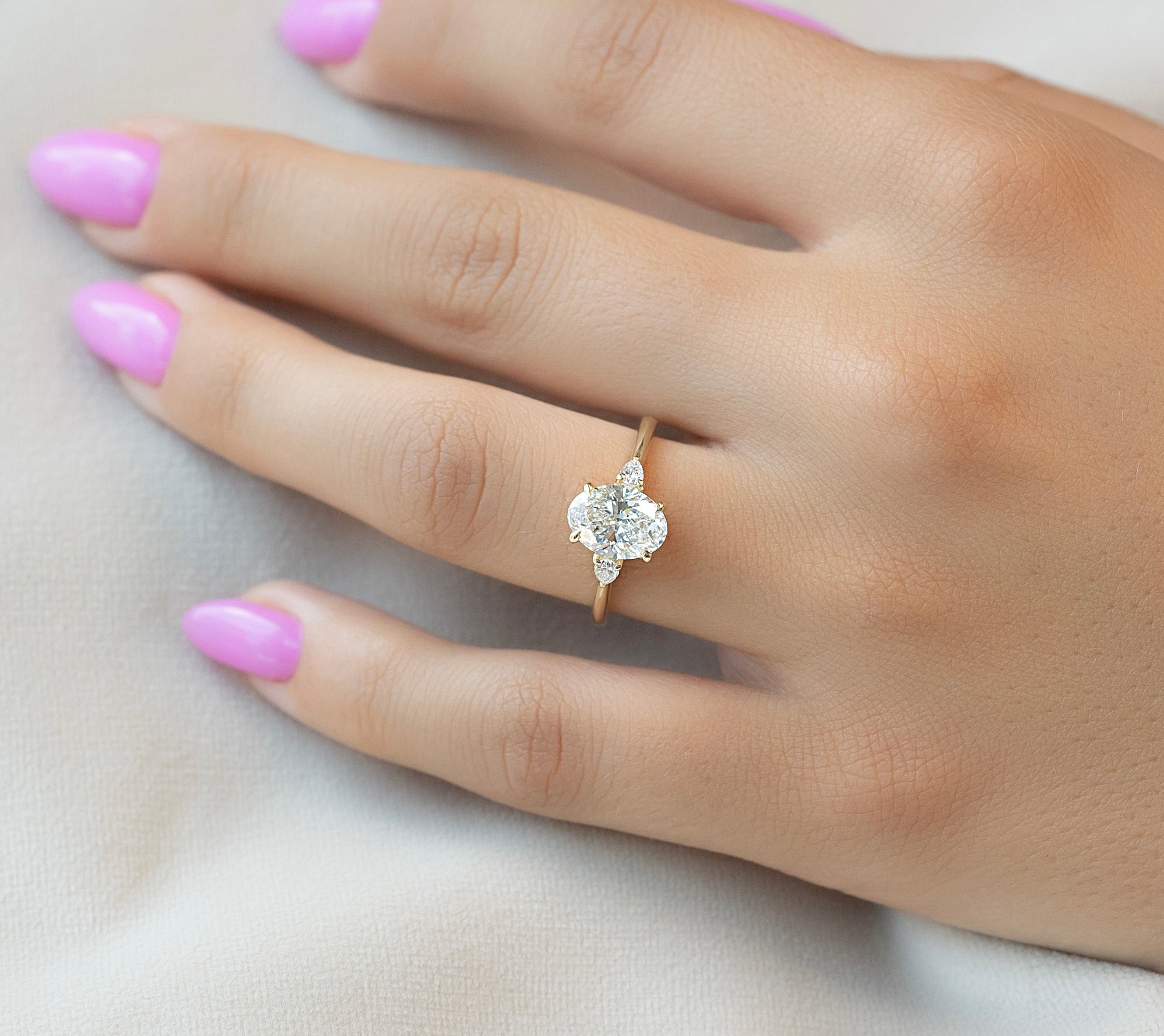 Three Stone Engagement Ring Emerald-Emerald 2ctw – M Nassar