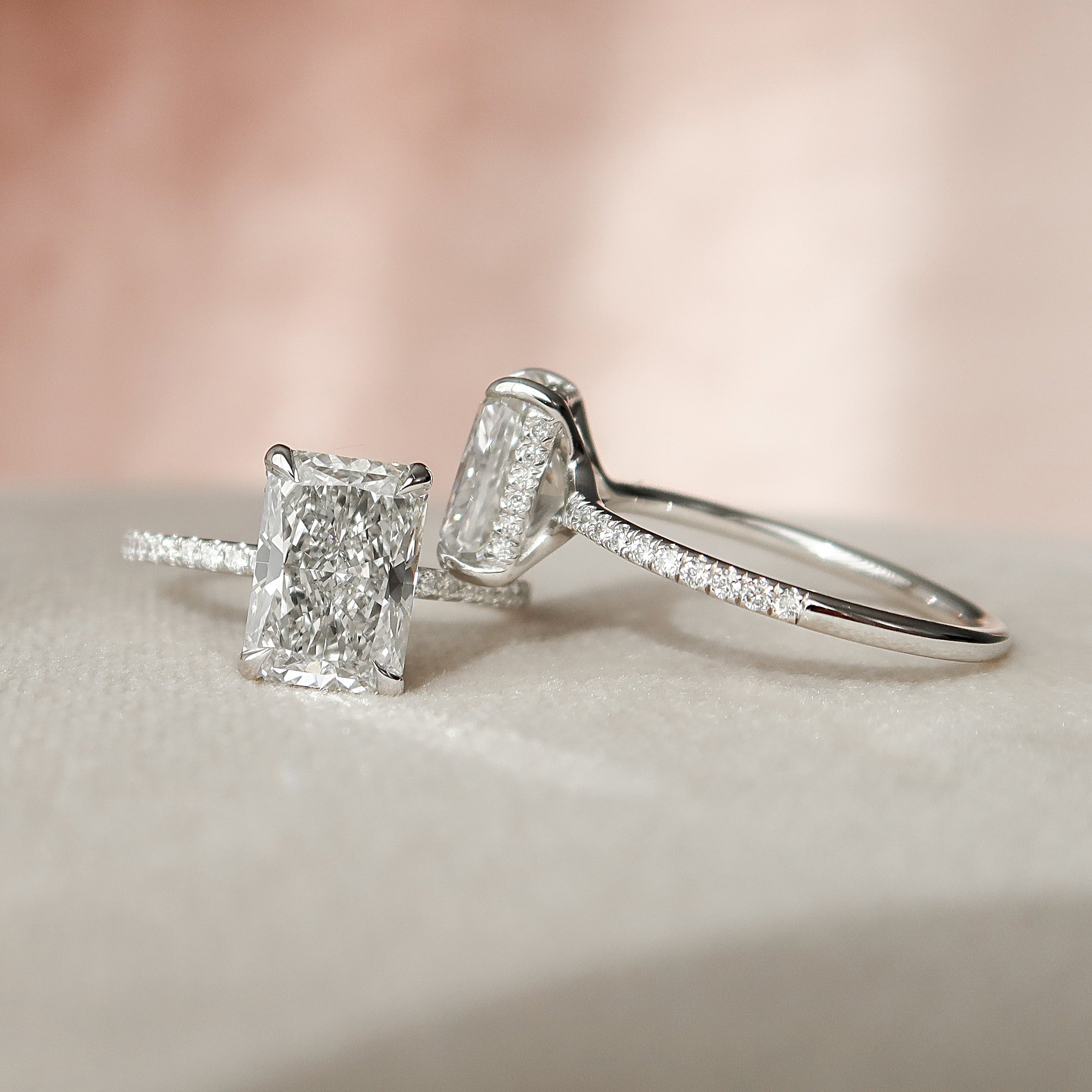 2.90 Ctw Unique Radiant Cut Diamond Hidden Halo Engagement Ring 14k White  Gold – BrideStarCo