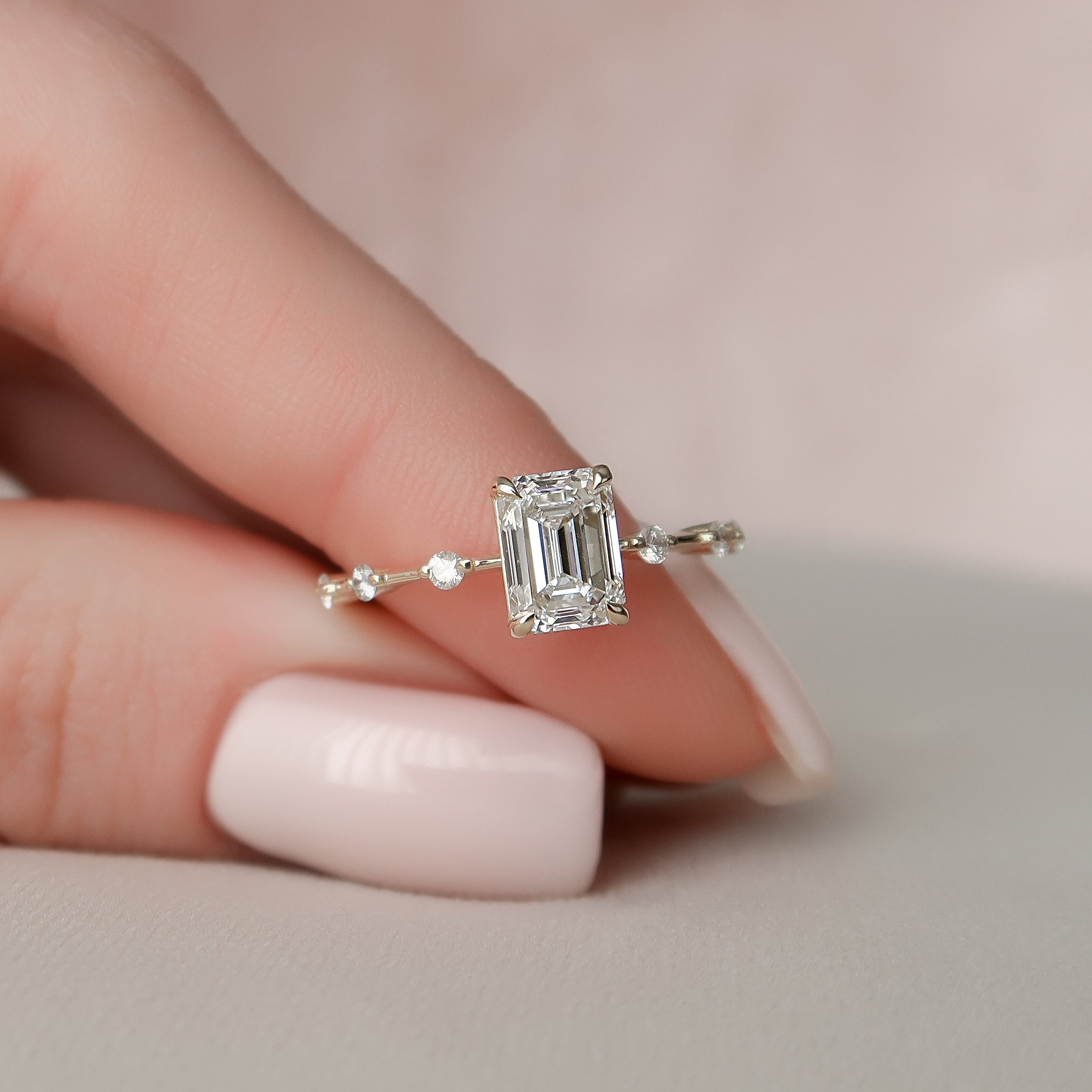 Emerald cut engagement rings