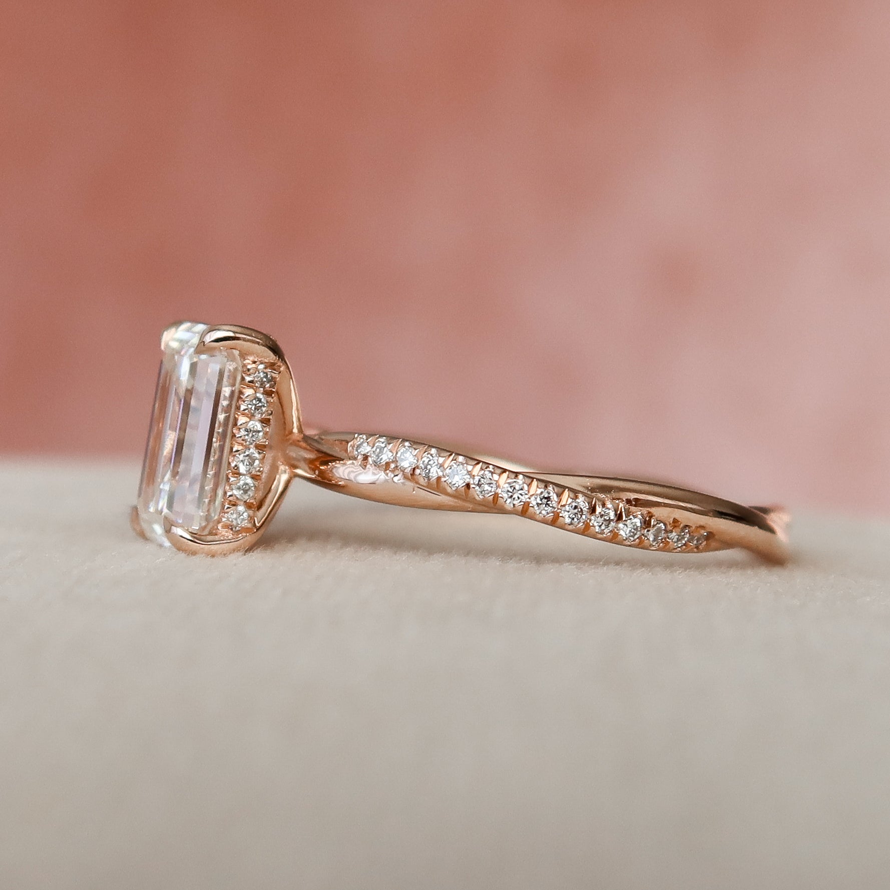 Pear Morganite Engagement Ring Rose Gold Halo Diamond Cluster Ring | La  More Design