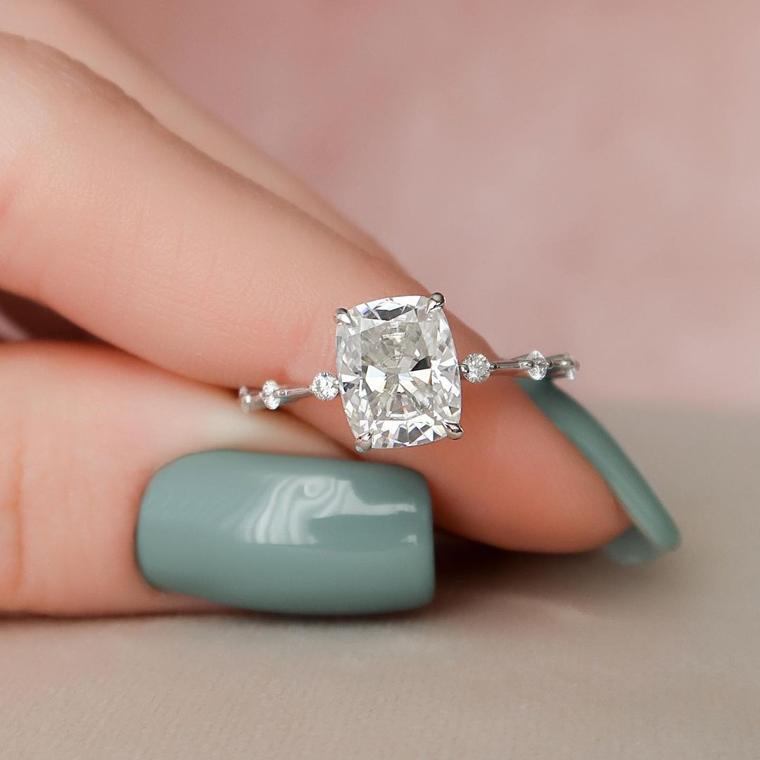 Diamond Cushion Halo Engagement Ring - Safian & Rudolph Jewelers