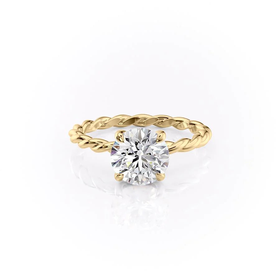 Unique 14k Gold Hand Twisted Cable Rope Engagement Ring and Wedding Ba –