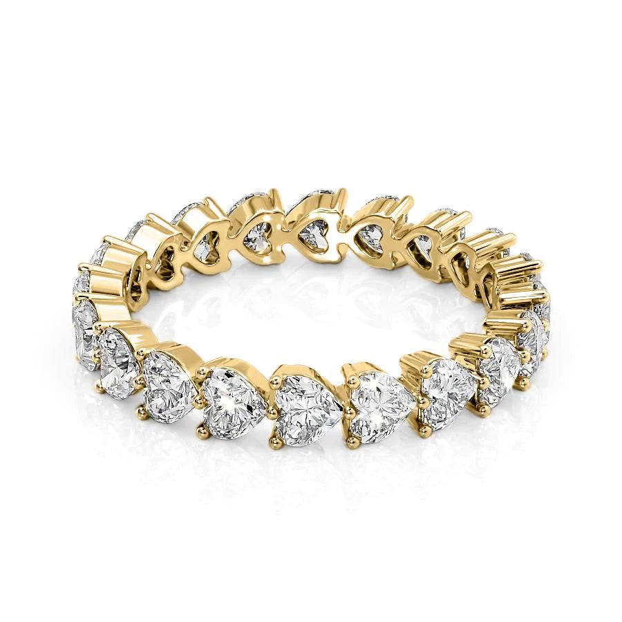 2.5ct Heart Shared Prong Eternity YG