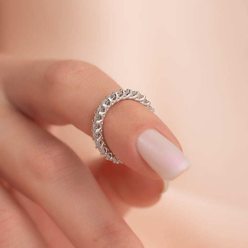 1.5ct Round Trellis Eternity - Eternity Ring Made in White Gold