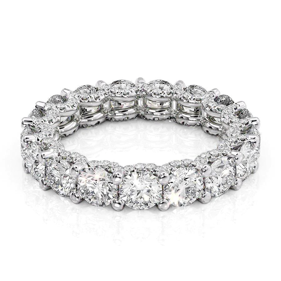 4.3ct Round U Pave Prong Eternity WG