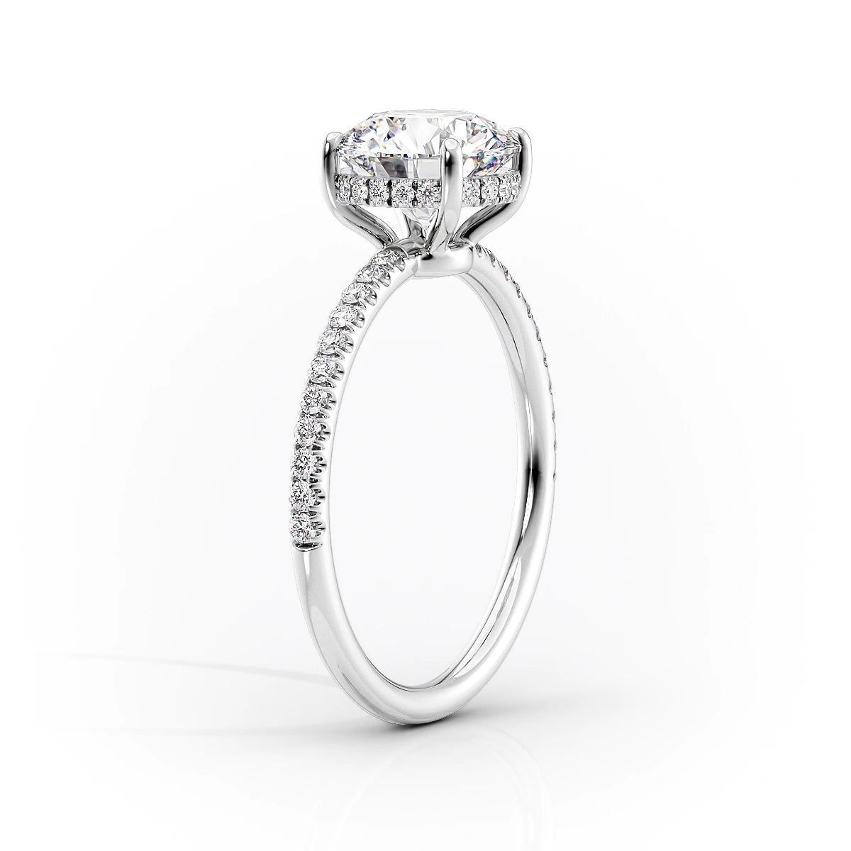 Round White Gold 14K The Low Profile Kamellie, Round White Gold 18K The Low Profile Kamellie