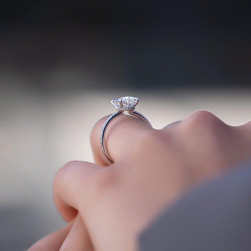 The Pave Nelly - Engagement Ring Made in White Gold