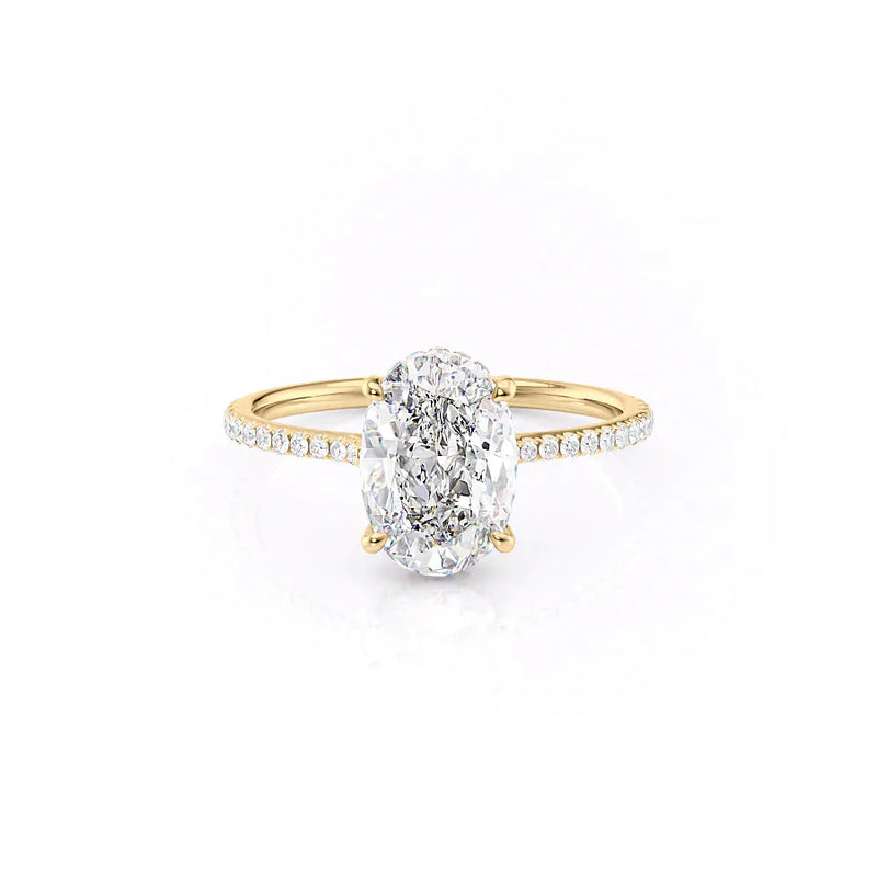 Oval Yellow Gold 14K The Pave Maia, Oval Yellow Gold 18K The Pave Maia