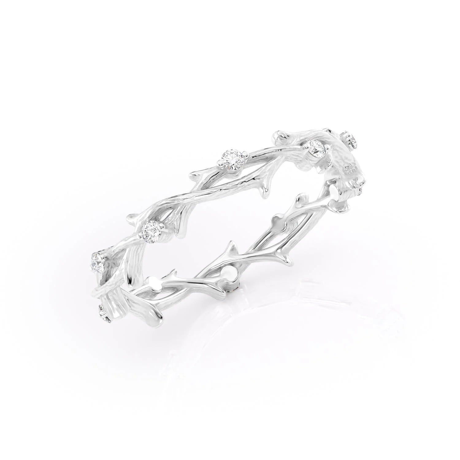 14k White Gold Textured Eternity Twig 18k White Gold Textured Eternity Twig