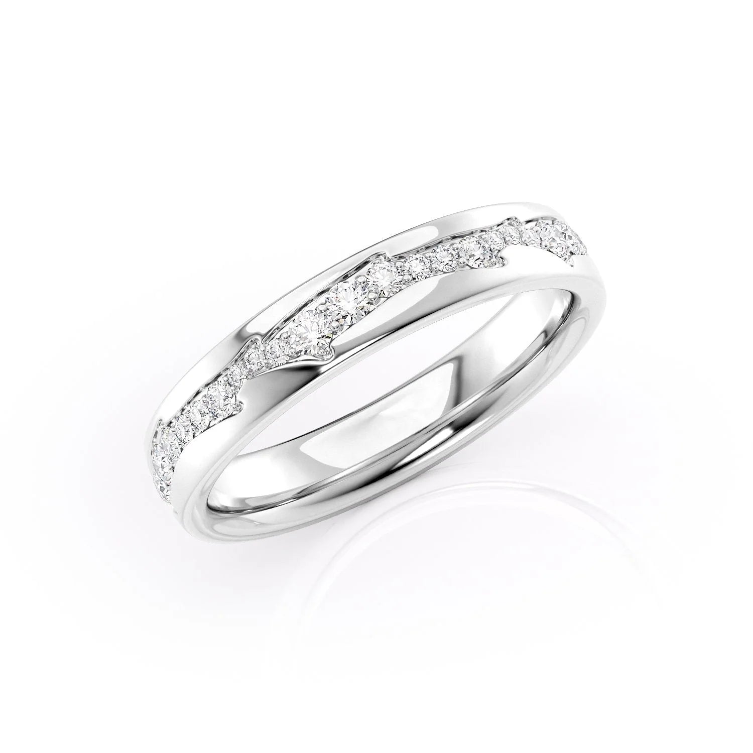 14k White Gold 4mm The Diamond Twig Cigar 18k White Gold 4mm The Diamond Twig Cigar