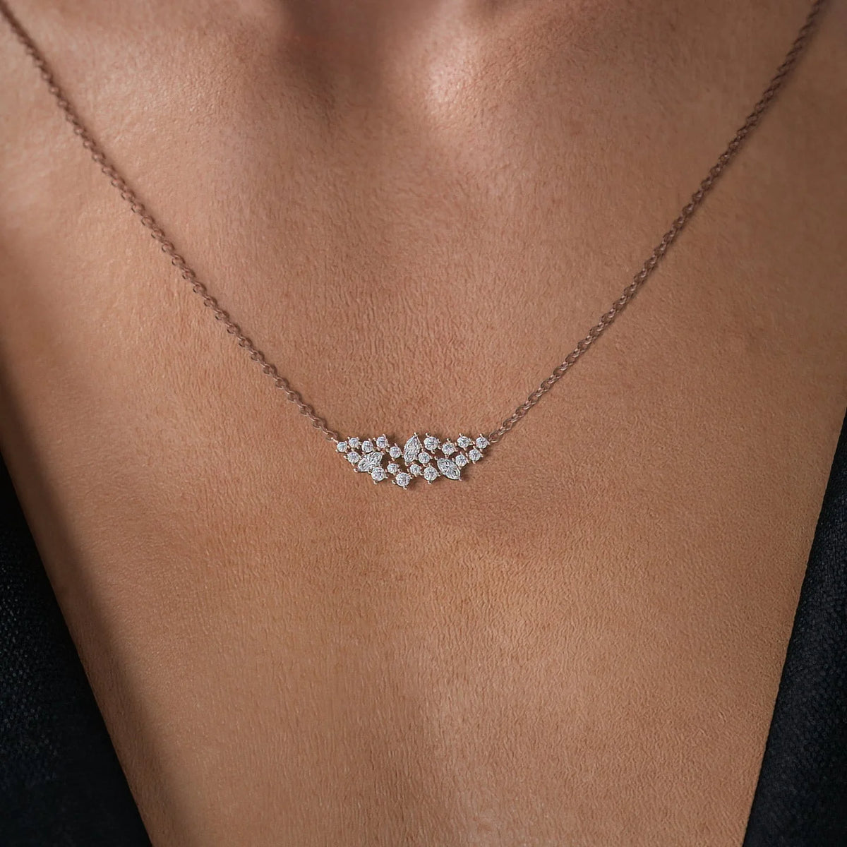 14k Rose Gold Cluster Pendant