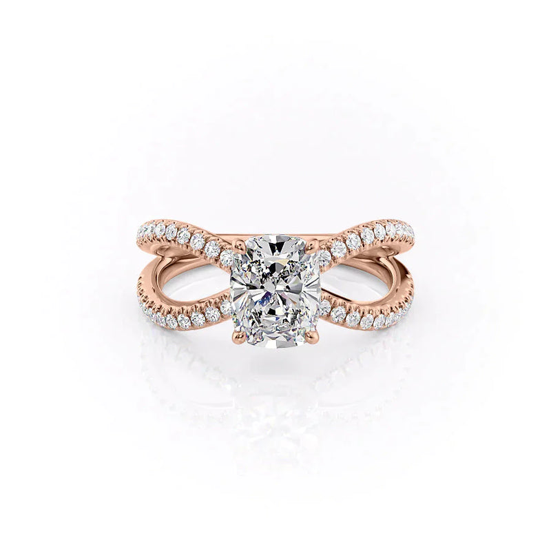 The Zoey Elongated Cushion Rose Gold 14k, The Zoey Elongated Cushion Rose Gold 18k
