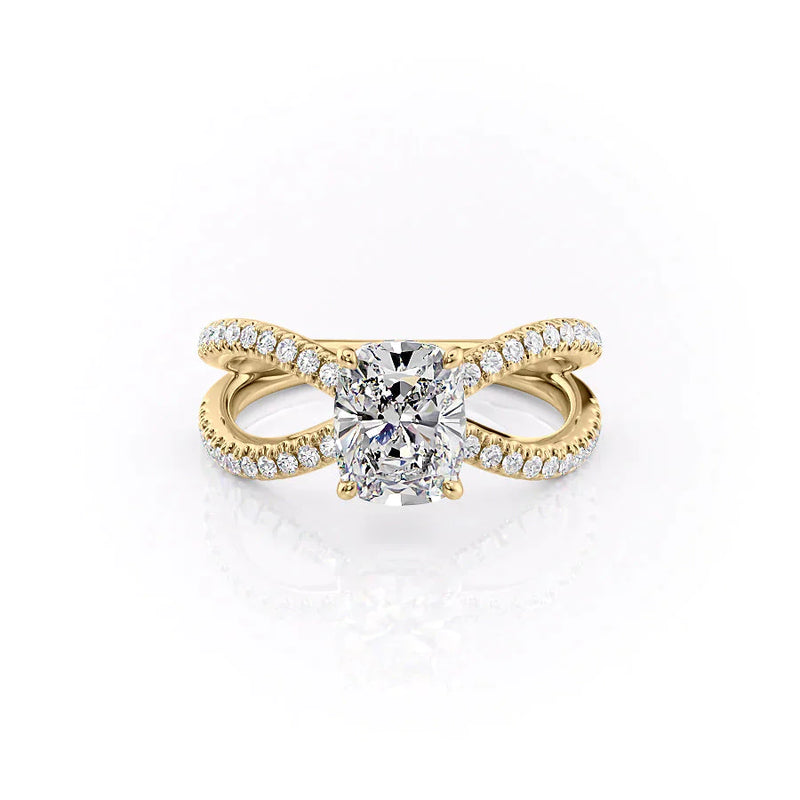 The Zoey Elongated Cushion Yellow Gold 14k, The Zoey Elongated Cushion Yellow Gold 18k