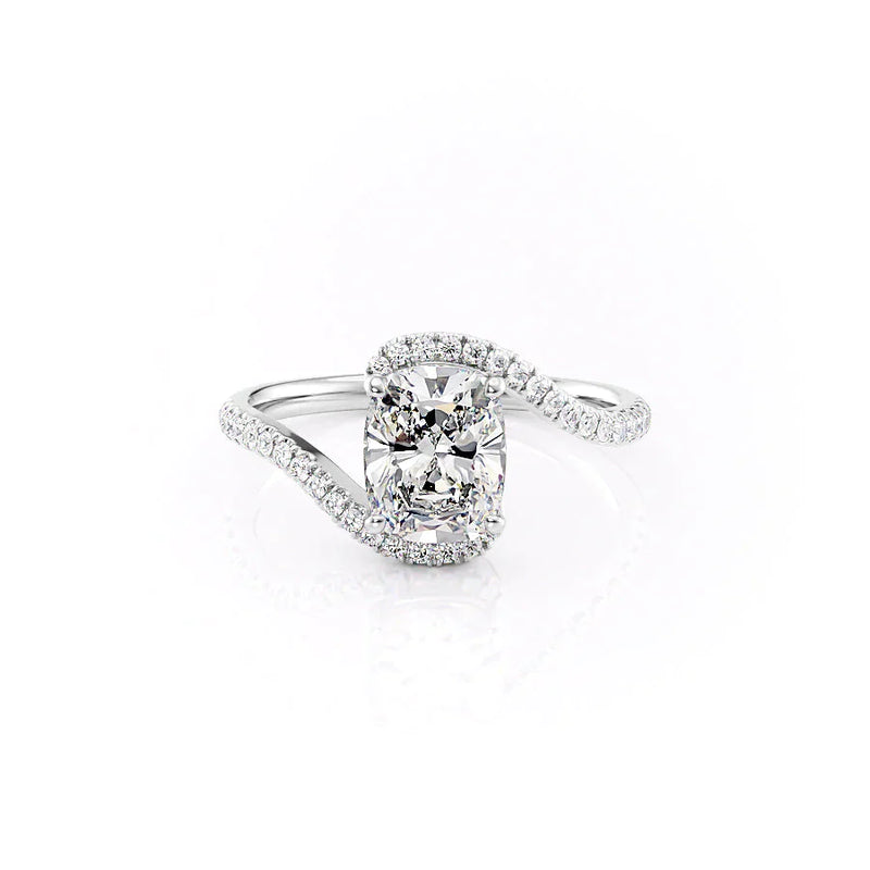 Elongated Cushion The Pave Skyler White Gold 14K, Elongated Cushion The Pave Skyler White Gold 18K