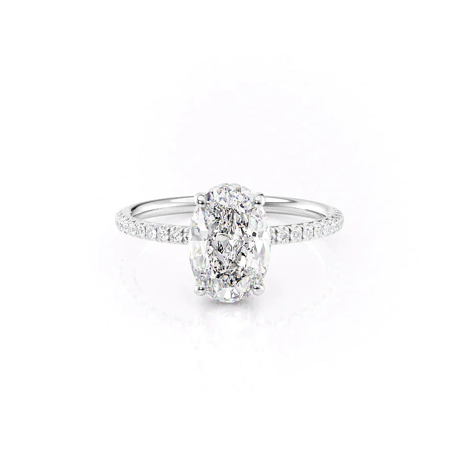 Oval White Gold 14K The Low Profile Kamellie, Oval White Gold 18K The Low Profile Kamellie