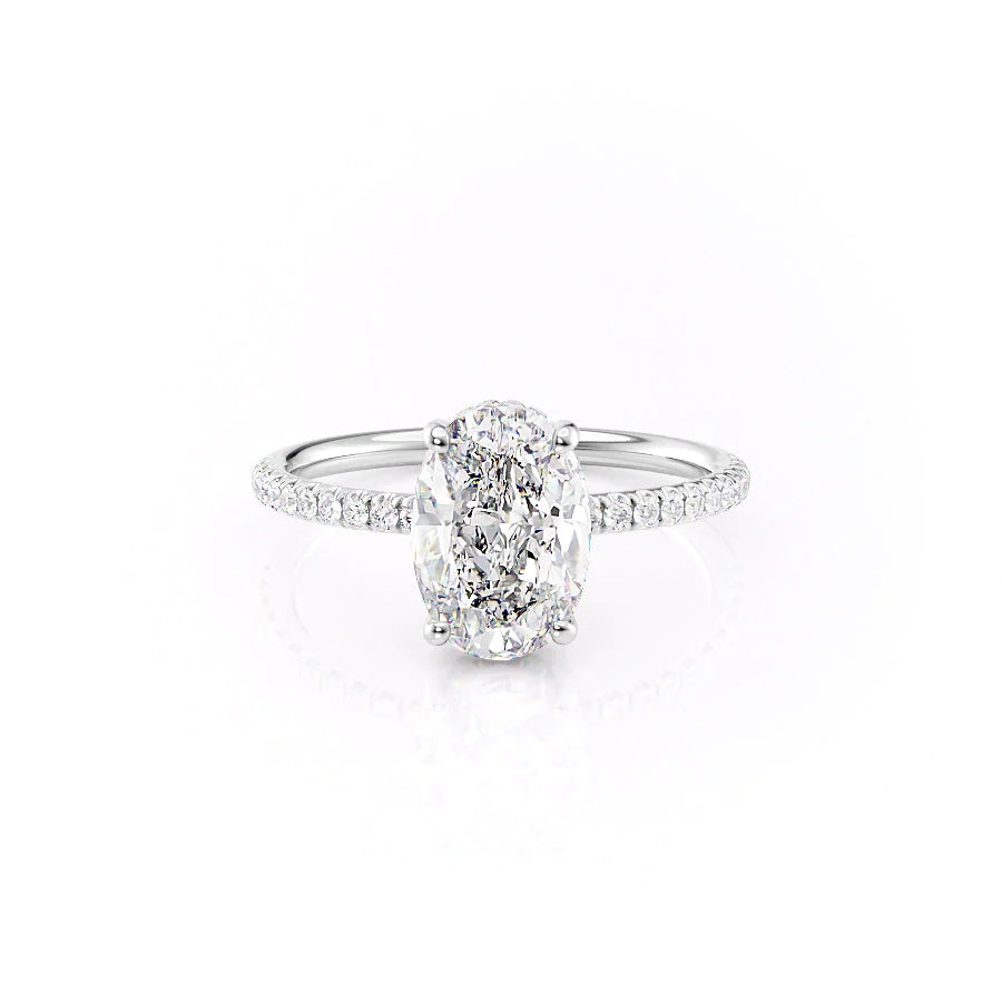 Oval White Gold 14K The Low Profile Kamellie, Oval White Gold 18K The Low Profile Kamellie