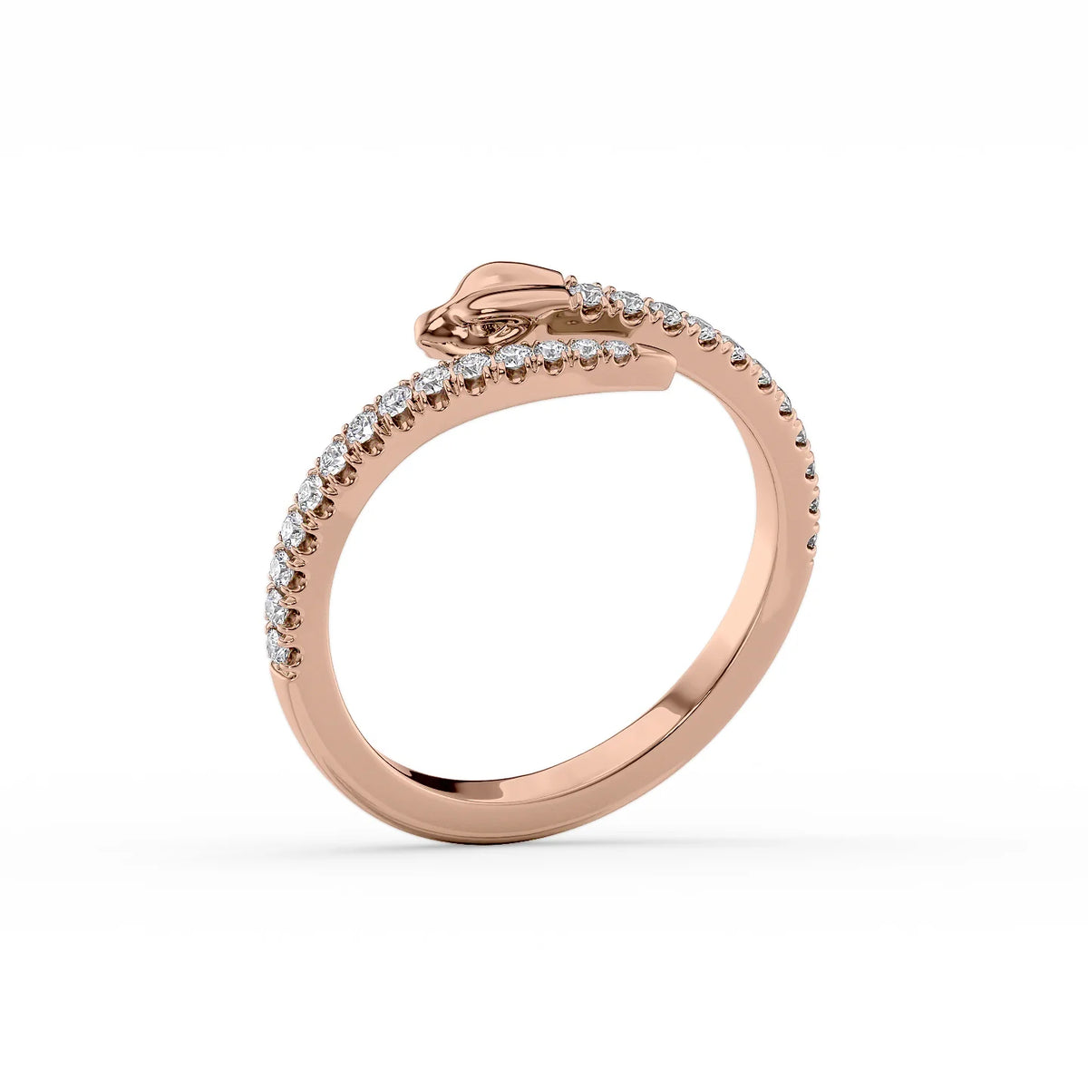 14k Rose Gold Curly Snake