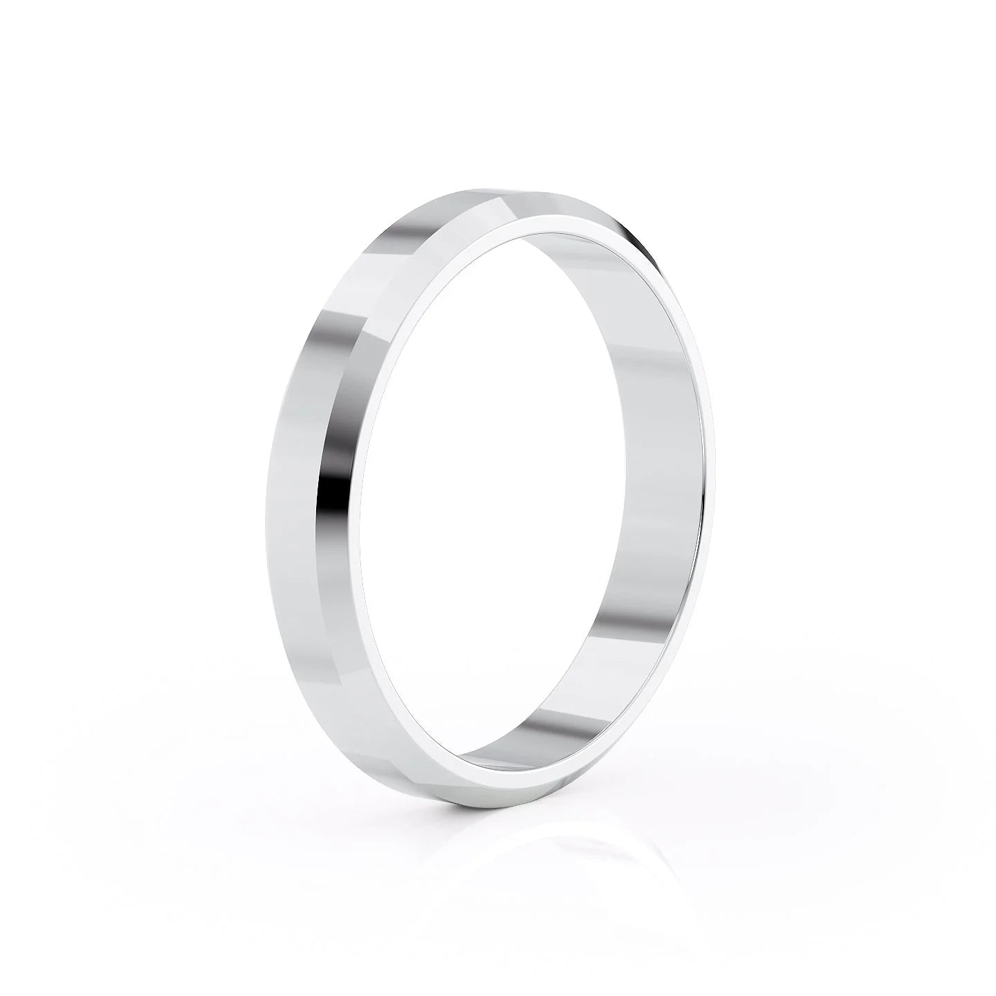 14k White Gold Polished 4MM The Benjamin 18k White Gold Polished 4MM The Benjamin