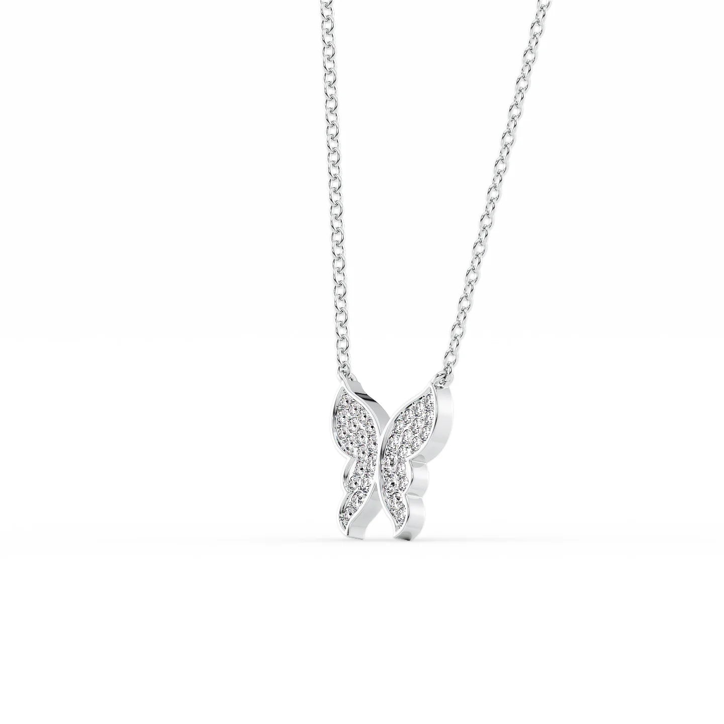 14k White Gold Butterfly Pendant