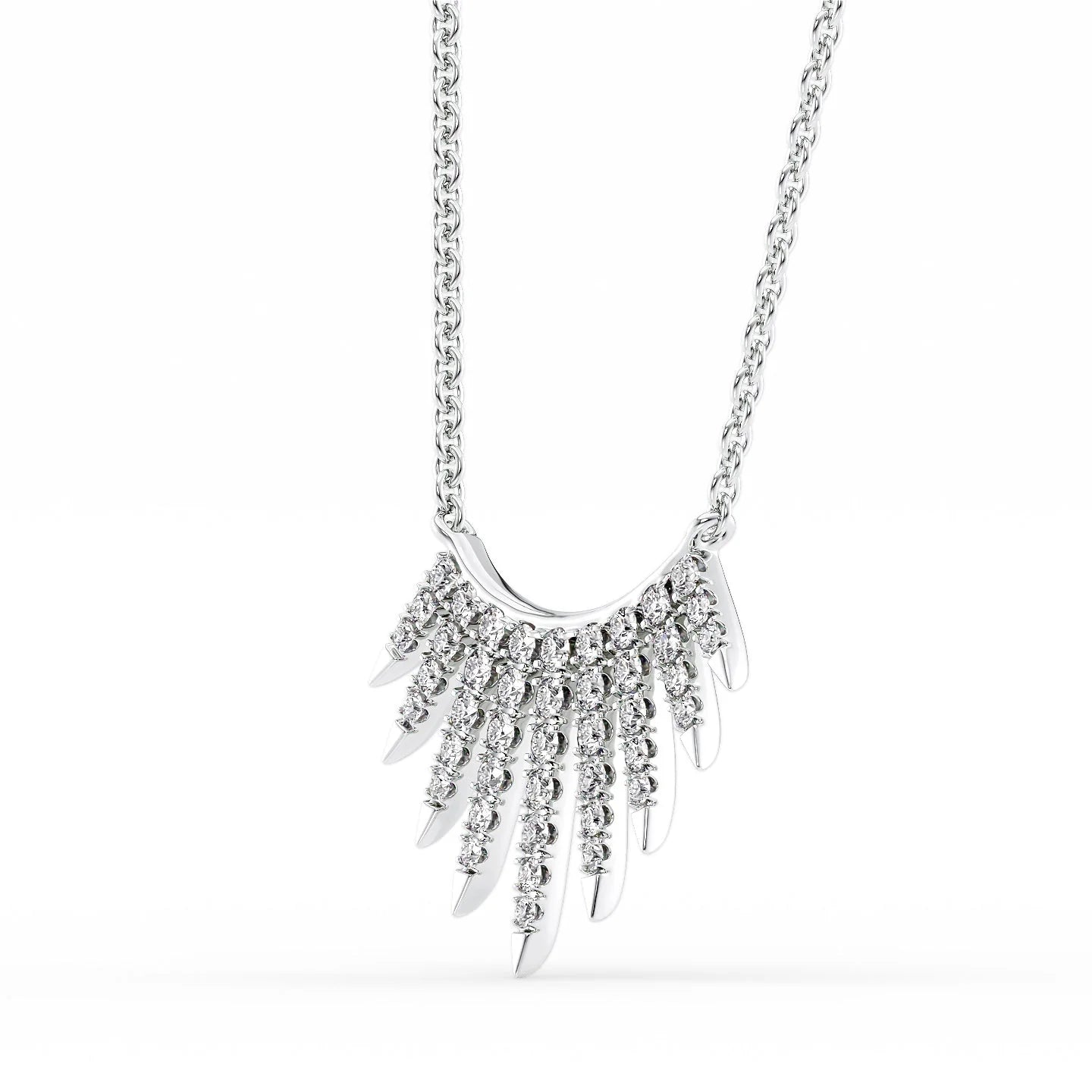 14k White Gold Pave Diamond Pendant