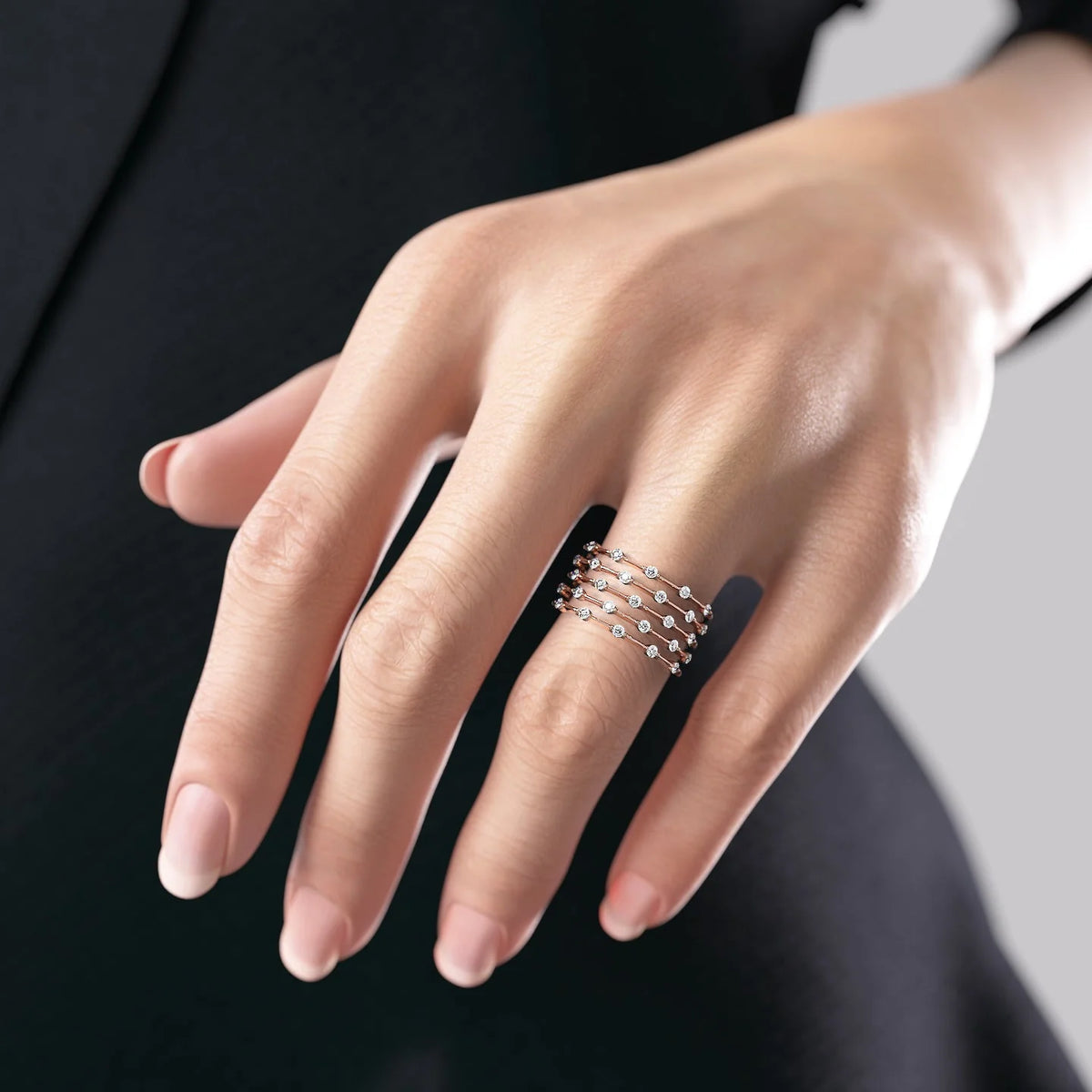 14k Rose Gold Distance Multi Ring