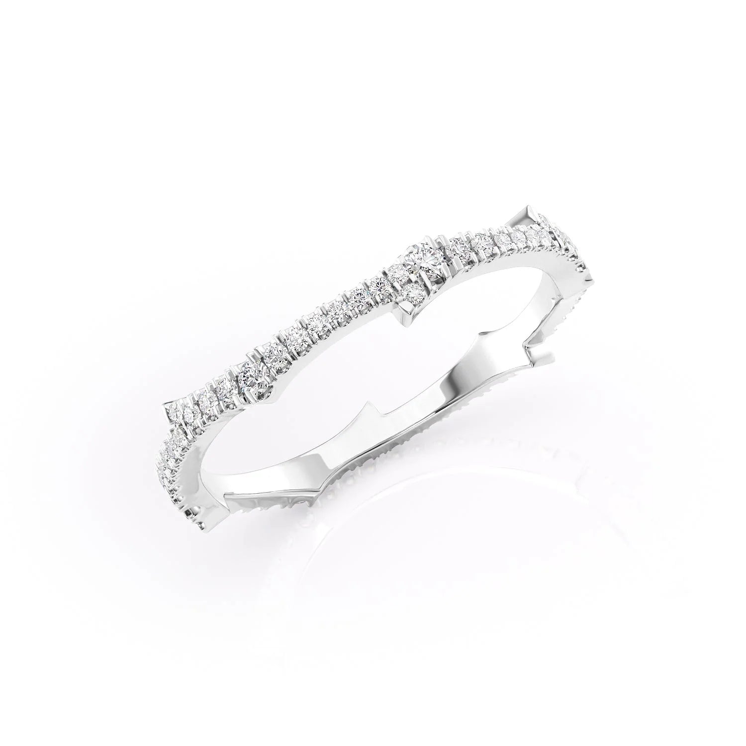 14k White Gold The Pave Twig 18k White Gold The Pave Twig