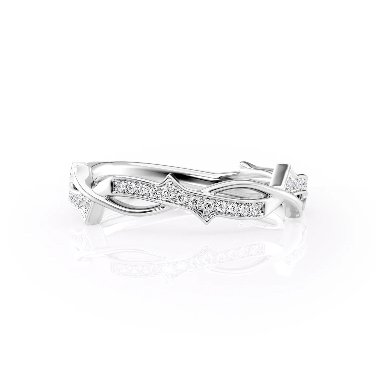 14k White Gold The Pave Twig 18k White Gold The Pave Twig