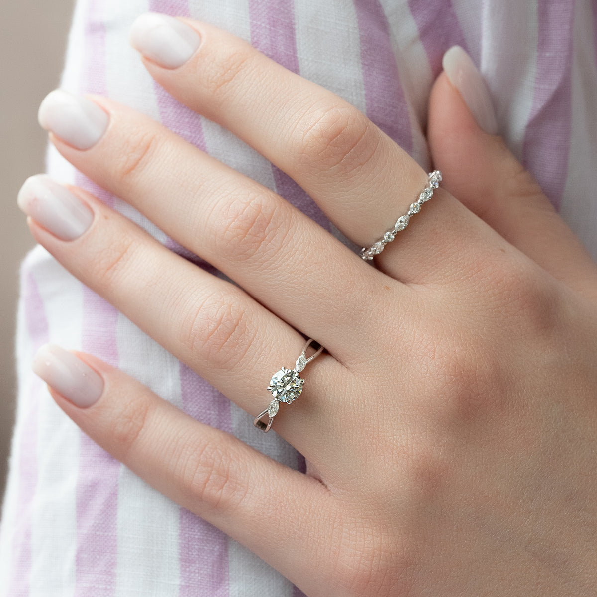 The Kelsey - Engagement Ring Made in White Gold