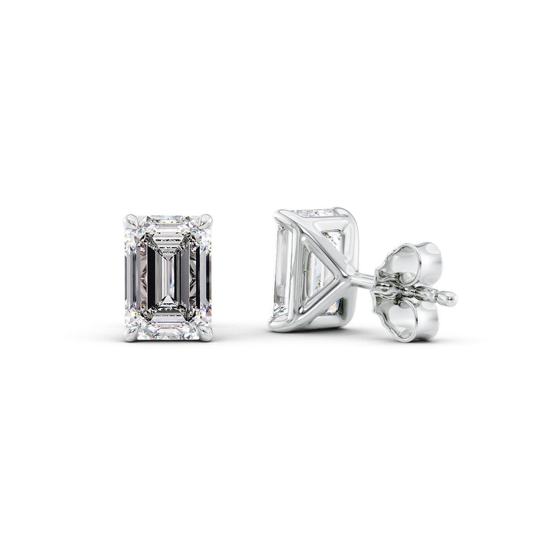 Stud Earrings 3ct WG EM