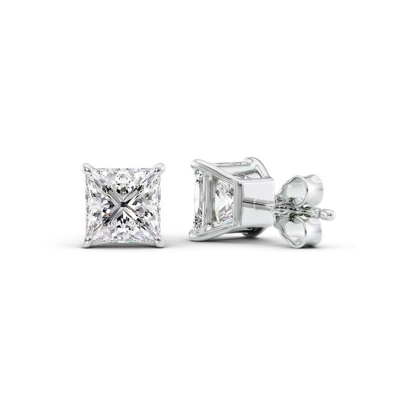 Basket Stud Earrings 2ct WG PR