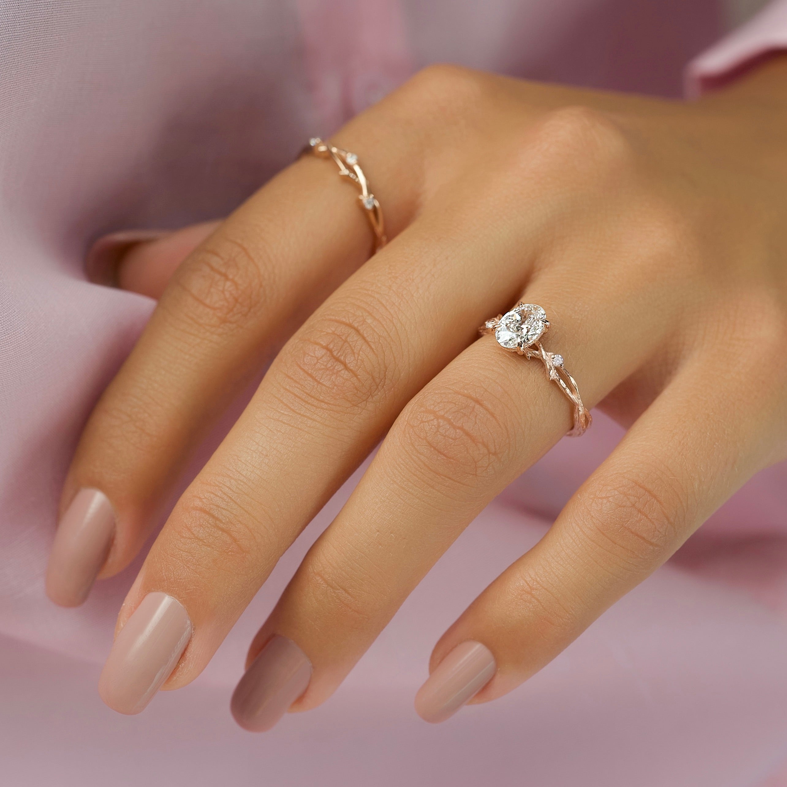 Rose Gold Thick & Diamante Ring 8-Pack in 2023
