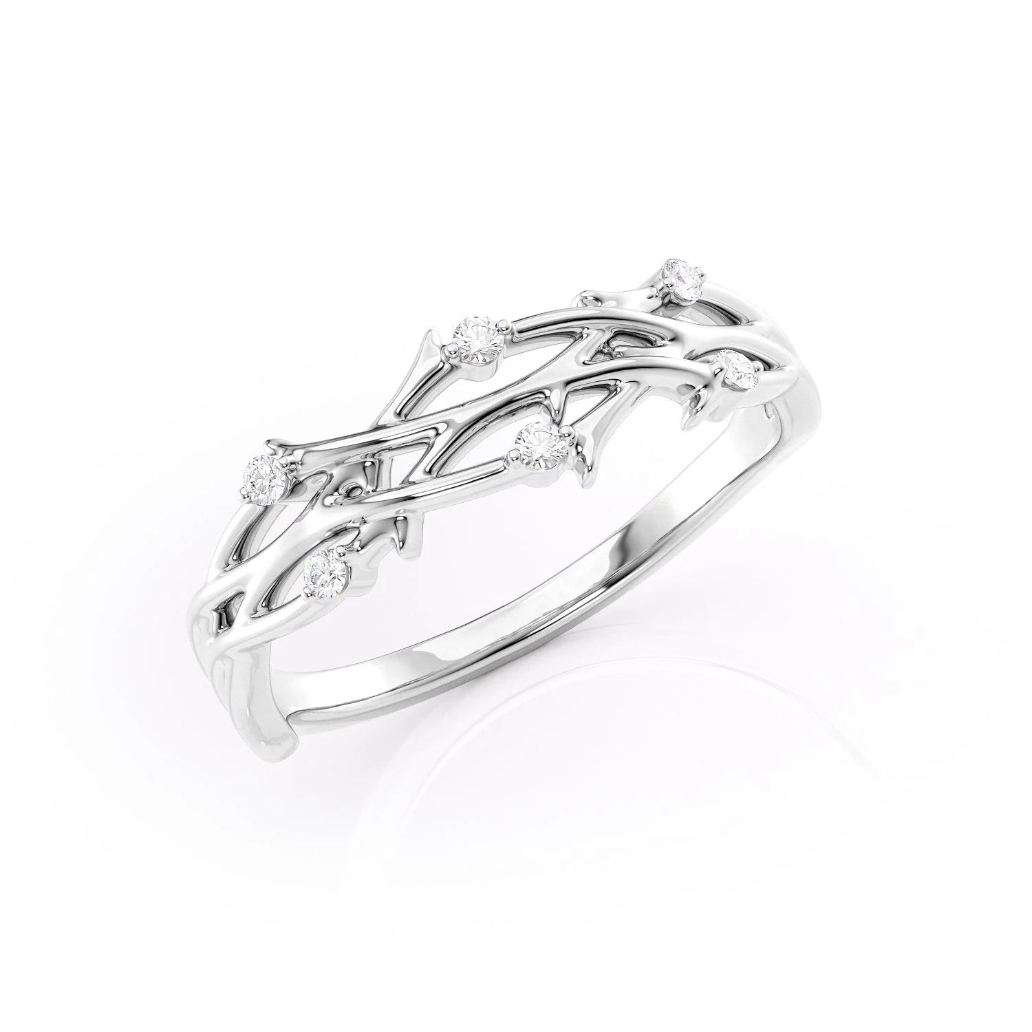 14k White Gold The Double Twig 18k White Gold The Double Twig