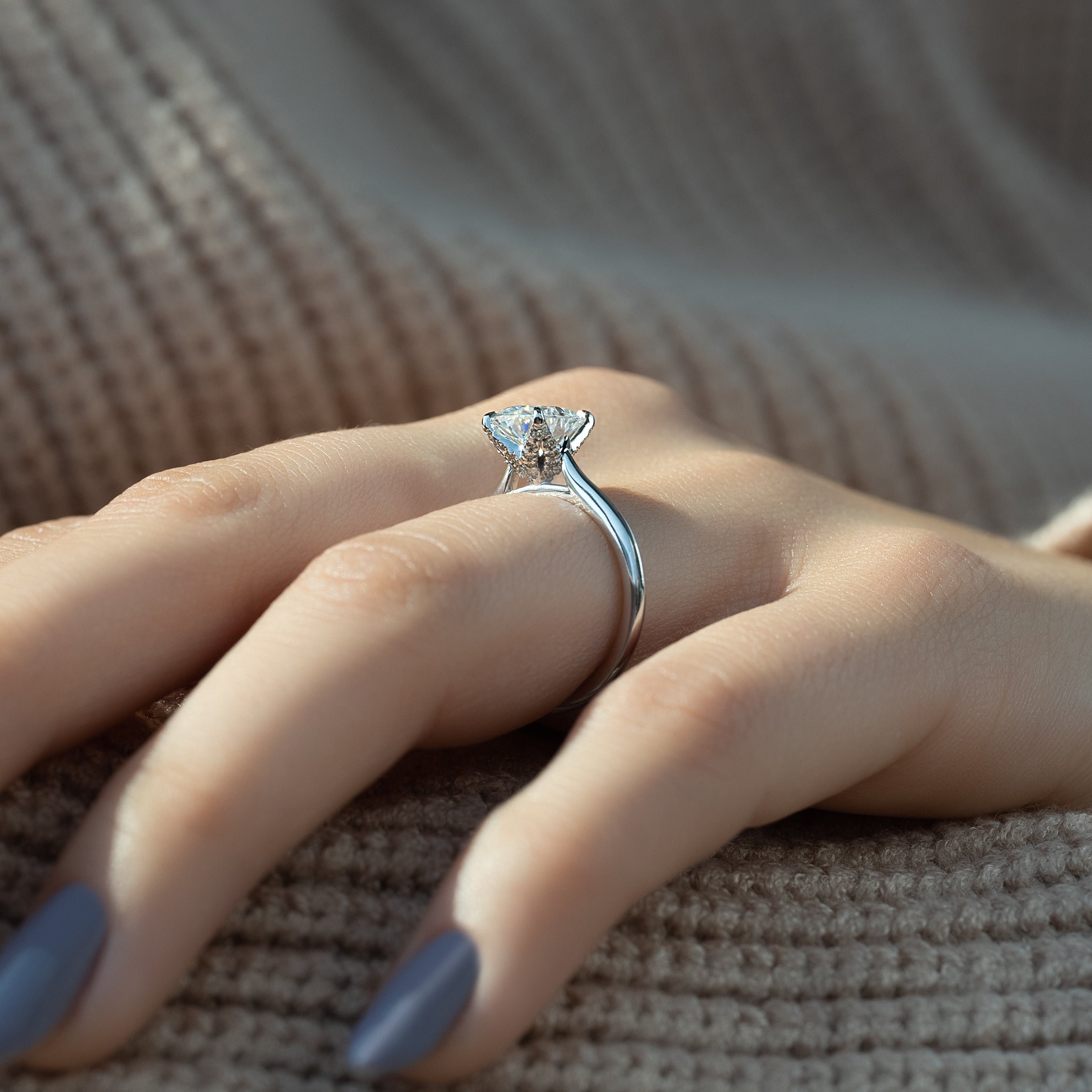 The Lexie | 14 Karat White Gold Branch Moissanite Engagement Ring