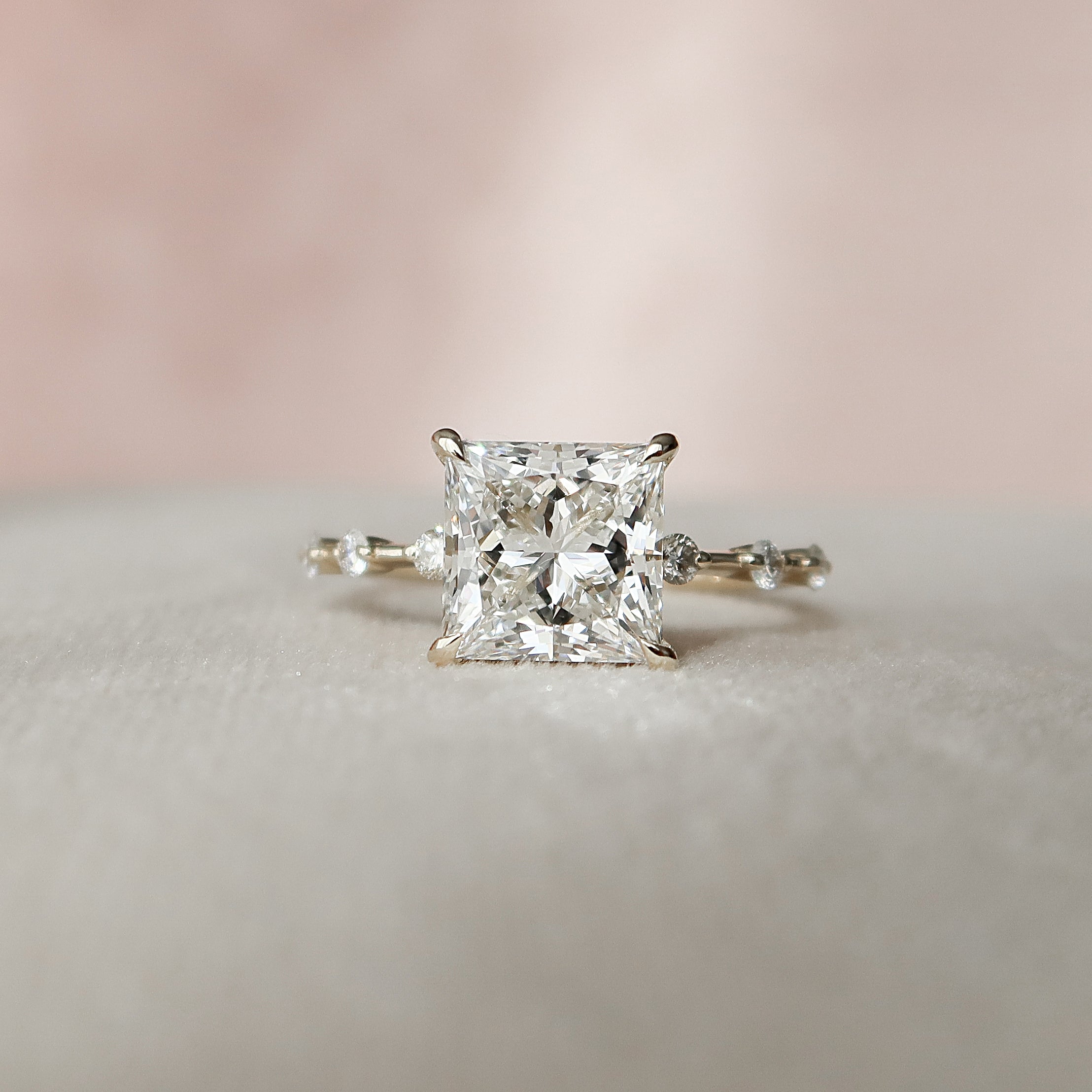 3.10 Carat Princess Cut Moissanite Engagement Ring Set 14k White Gold Size  7 8 9 | eBay