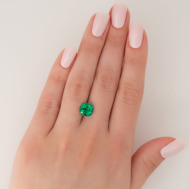 3.5Ct Cushion Cut Lab Created Emerald