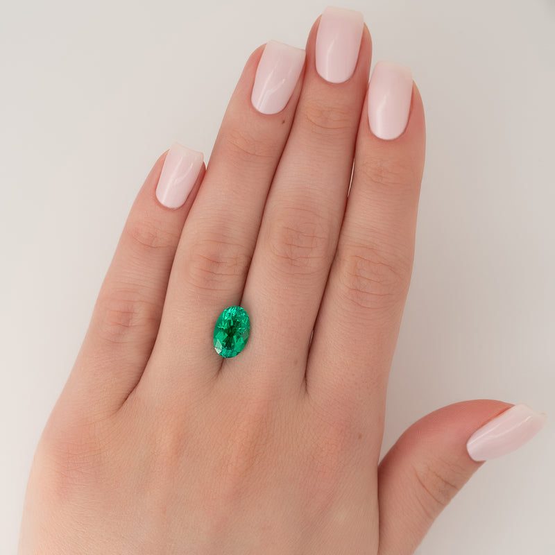 3.5Ct Oval Cut Lab Created Emerald