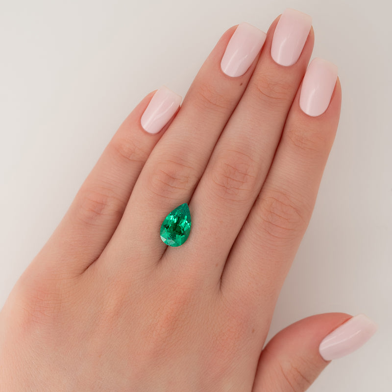 4Ct Pear Cut Lab Created Emerald