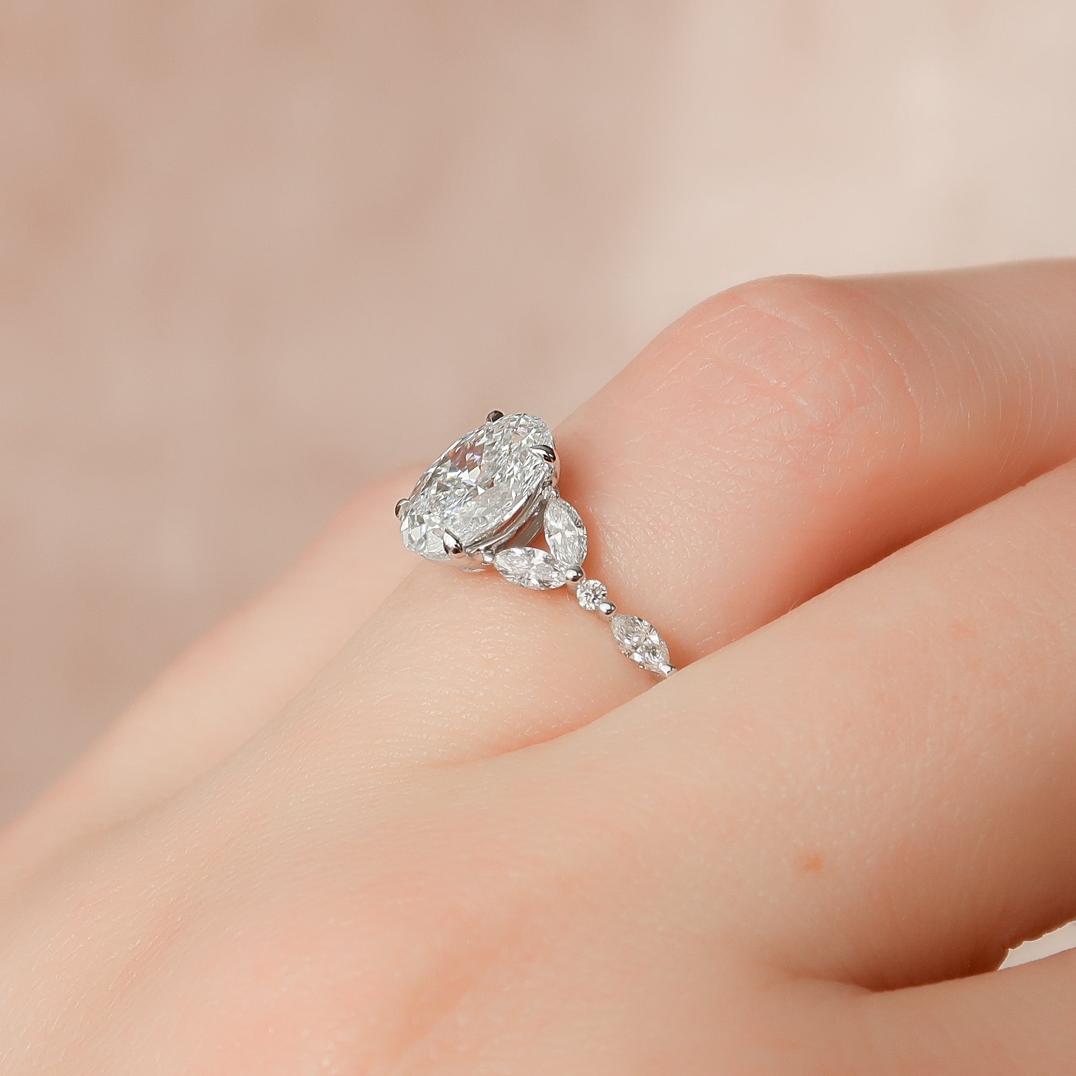 Platinum Three-Stone Oval Engagement Ring Setting – Long's Jewelers