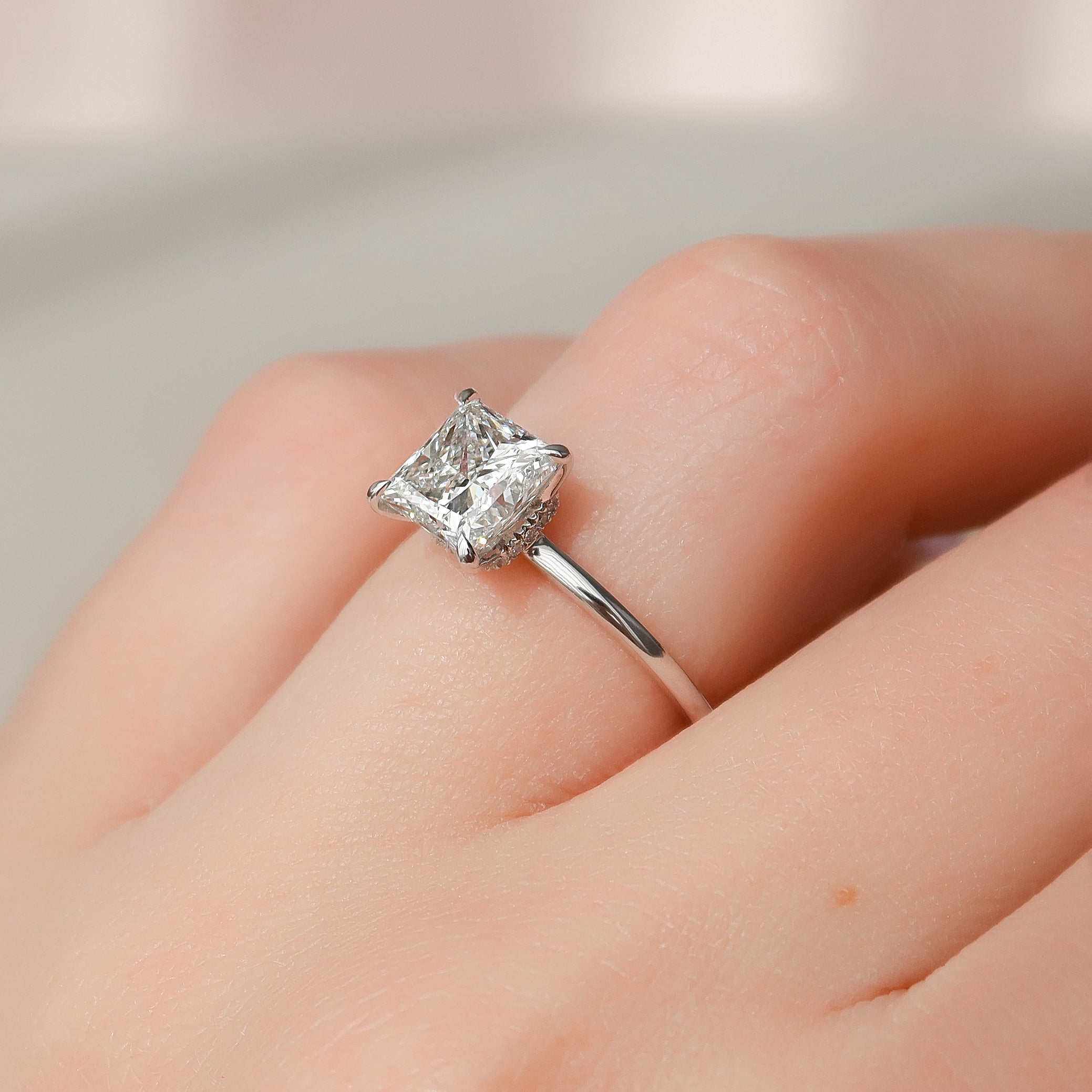 2.36ct Princess Cut Champagne Brown Diamond Engagement Ring